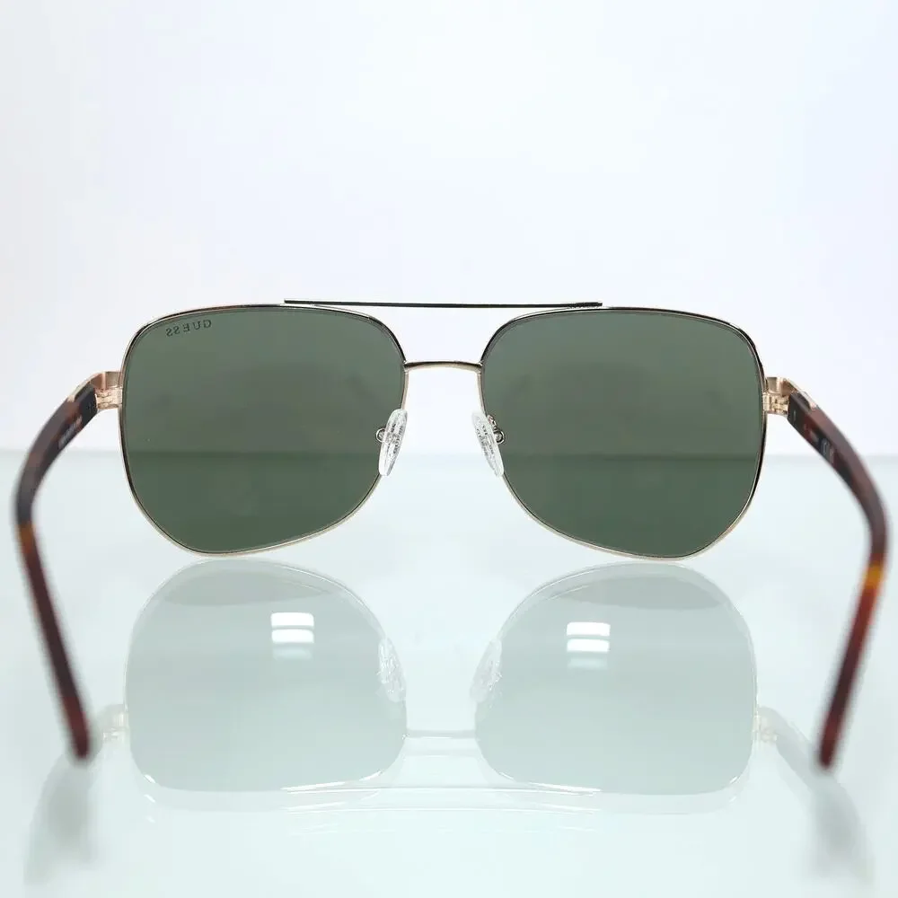 GUESS Metal Pilot Aviator Sunglasses – Gold / Green – NWT